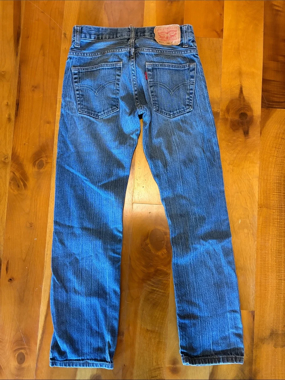 Levi's Strauss Boys Medium Blue 511 Slim Straight Jeans - Size 14 or 27x27